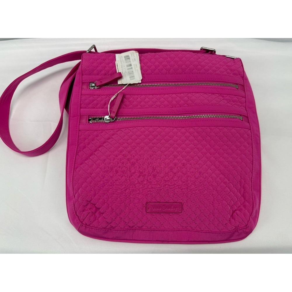 Vera Bradley Iconic Triple Zip Hipster ROSE PETAL PINK Crossbody RARE RETIRED